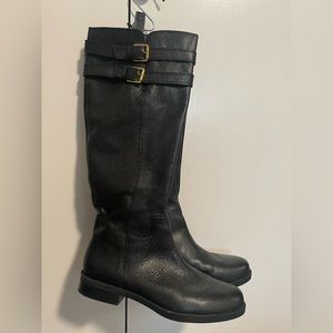 Franco Sarto Black Leather Knee Boots